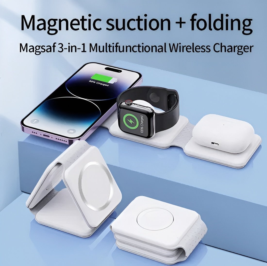 O-LONNIE Original 3 in 1 Foldable Magnetic Wireless Charger 15W