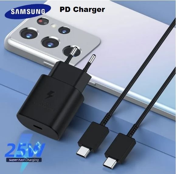 Samsung 25W Charger with Type C to Type C Cable