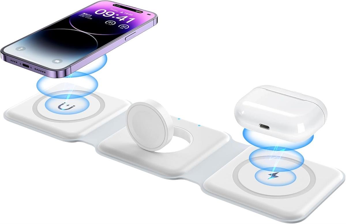 O-LONNIE Original 3 in 1 Foldable Magnetic Wireless Charger 15W