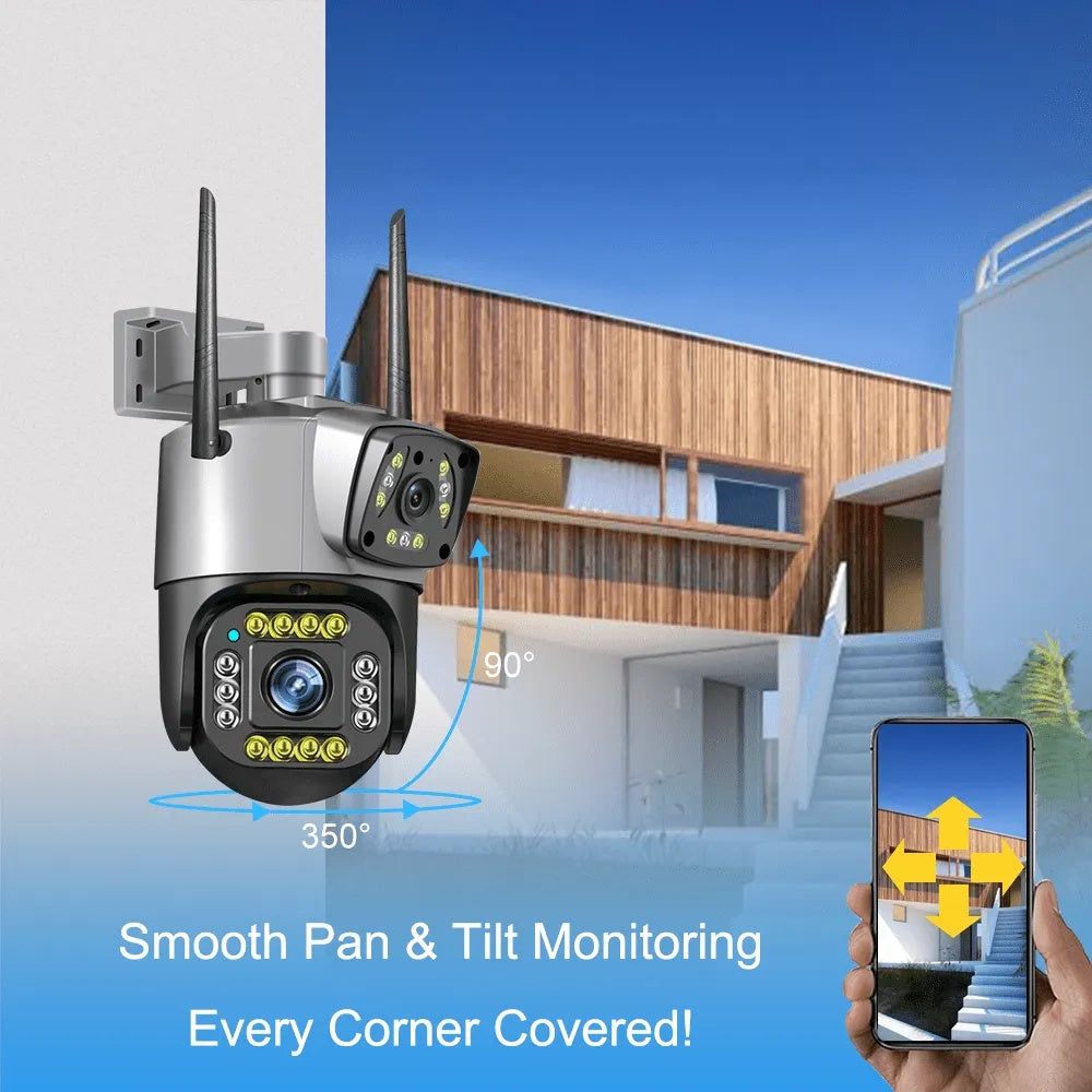 Dual Lens CCTV 4MP CCTV Camera Wifi Camera - Outdoor Security Cameras