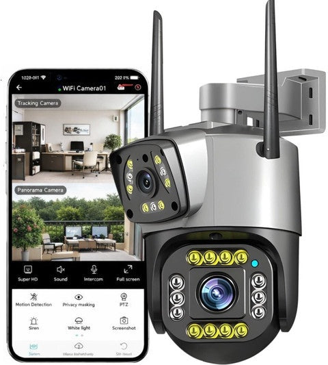 Dual Lens CCTV 4MP CCTV Camera Wifi Camera - Outdoor Security Cameras